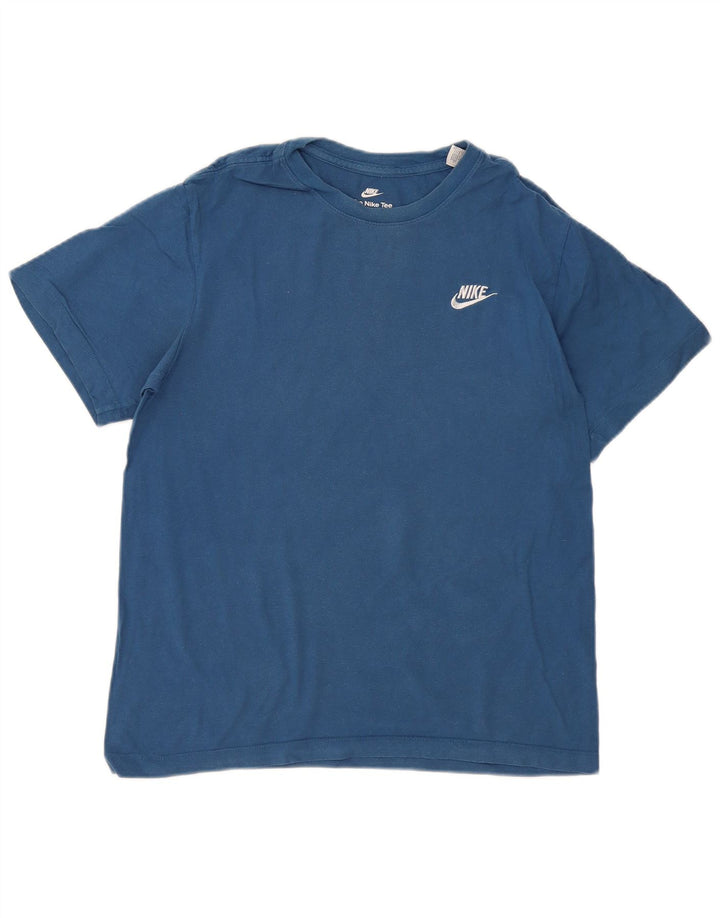 Nike Herre The Tee T-Shirt Top Lille Blå Bomuld