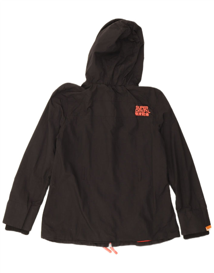 Superdry Womens The Windmac Graphic Windbreaker Jacket UK 16 Large Black