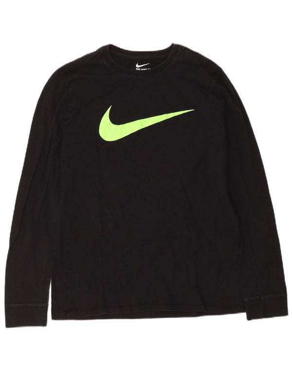 Nike Herre Athletic Fit Grafisk Top Langærmet Medium Sort Bomuld