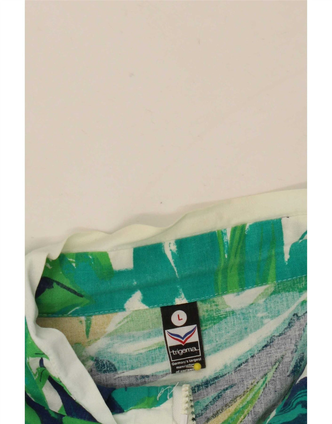 Trigema Womens Oversized træningsdragt Top jakke UK 16 Large Green Floral