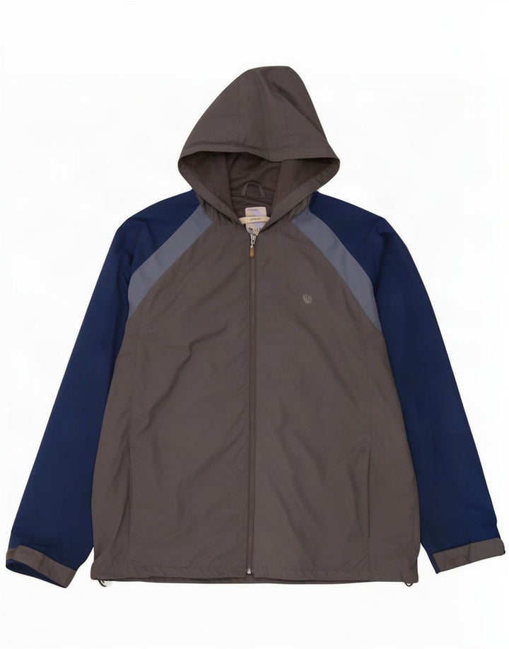 Fat Face Herre Hætte Regnjakke UK 42 XL Grå Colourblock Polyester