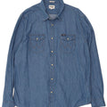 Wrangler Herre Western Regular Fit denimskjorte XL blå bomuld