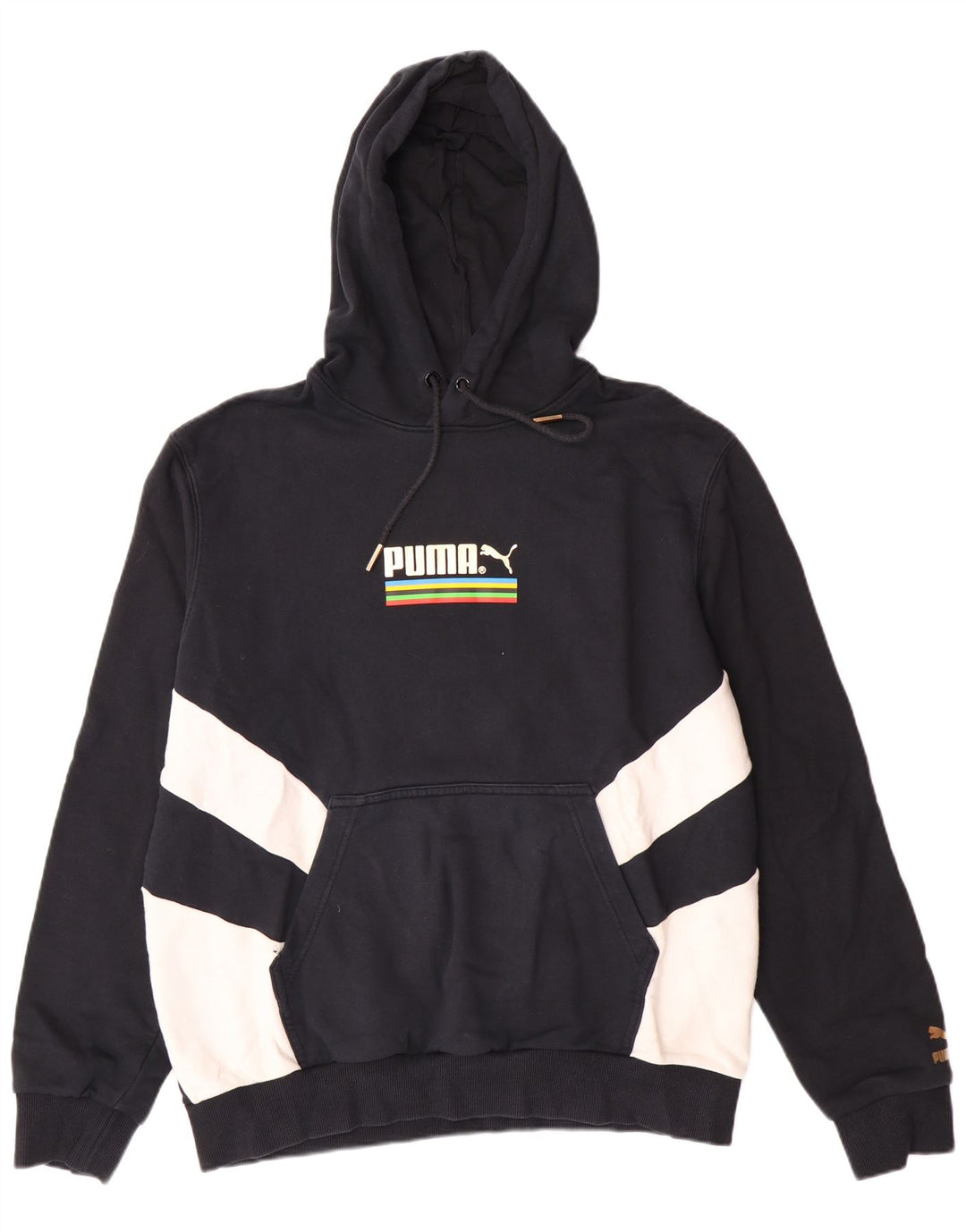 PUMA Grafisk hættetrøje til mænd Stor Sort Colourblock Bomuld