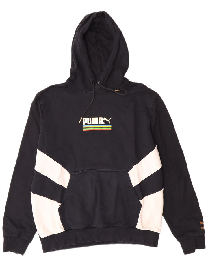 PUMA Grafisk hættetrøje til mænd Stor Sort Colourblock Bomuld