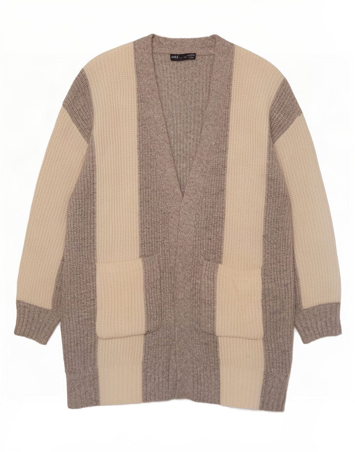 Marks & Spencer Dame Longline Cardigan Sweater UK 14 Medium Grey