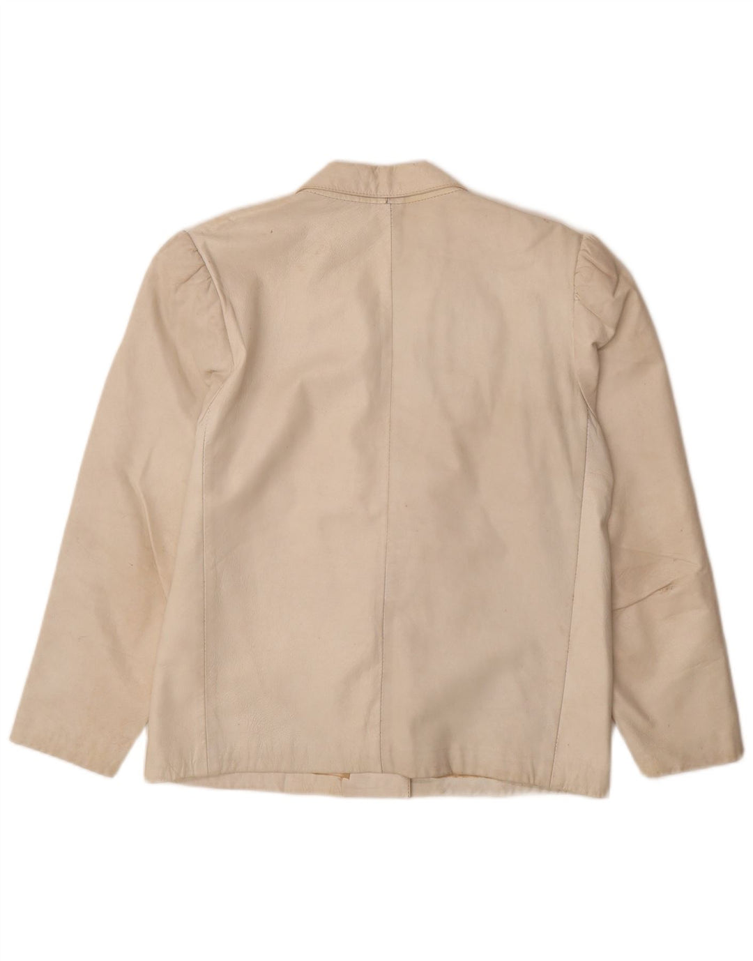 Vintage dame læder 2-delt nederdel Sæt UK 12 Medium W26 Off White