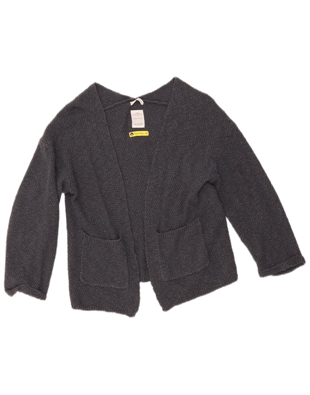 ZARA Girls Open Cardigan Sweater 7-8 Years Grå