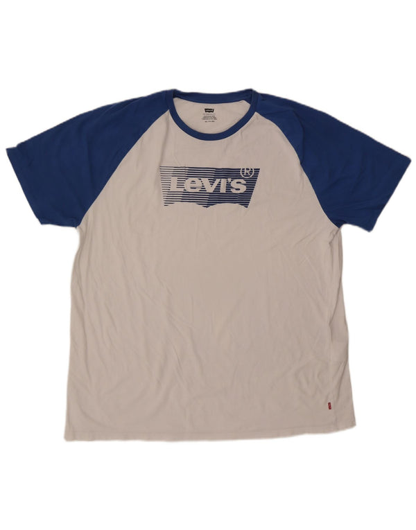 Levi's Herre grafisk T-shirt Top 2XL Hvid Colourblock