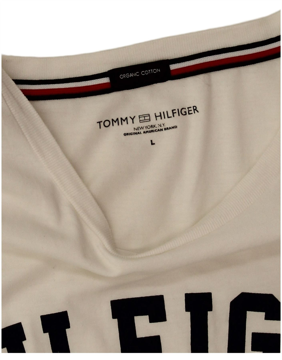 Tommy Hilfiger Herre Grafisk T-Shirt Top Stor Hvid Bomuld