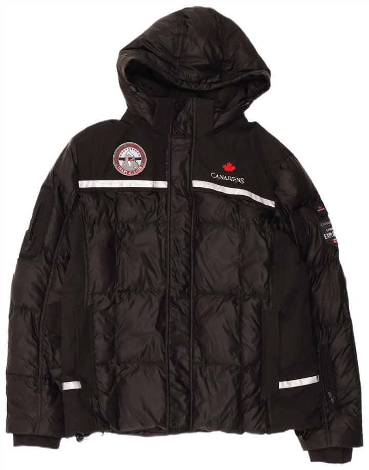 CANADIENS Polstret hættejakke til mænd IT 56 3XL Sort Polyester