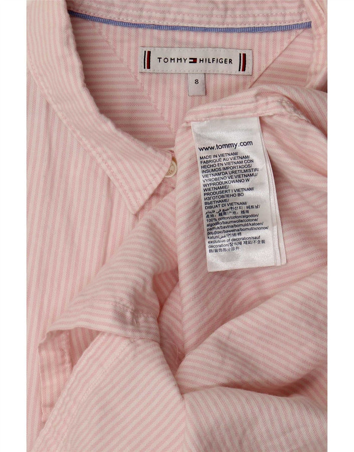 Tommy Hilfiger Dameskjorte US 8 Medium Pink Stribet Bomuld