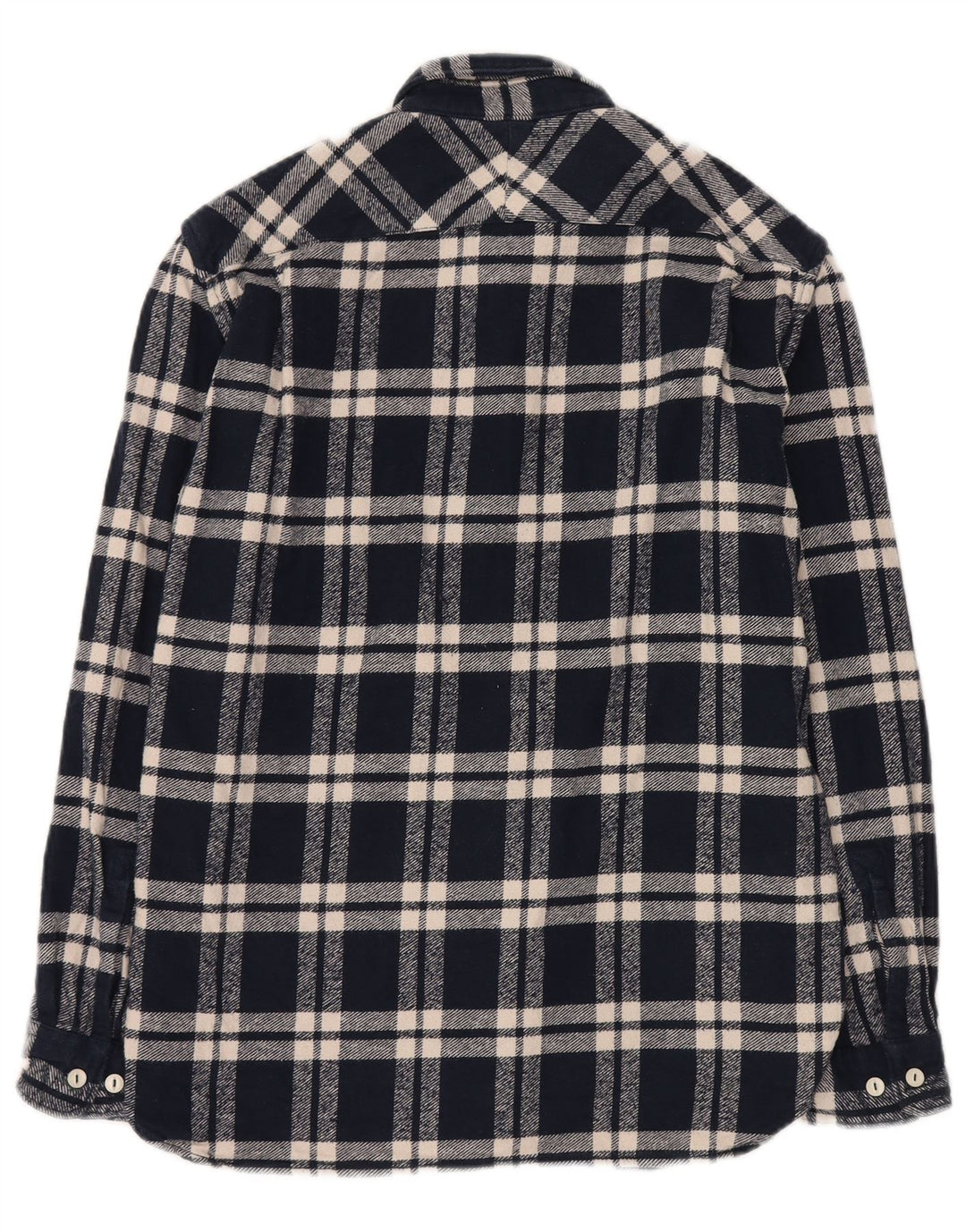 French Connection Herre Loose Fit Flannel Shirt Medium Navy Blue Check