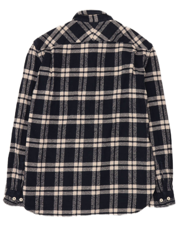 French Connection Herre Loose Fit Flannel Shirt Medium Navy Blue Check