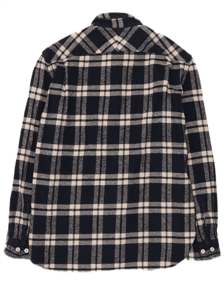 French Connection Herre Loose Fit Flannel Shirt Medium Navy Blue Check