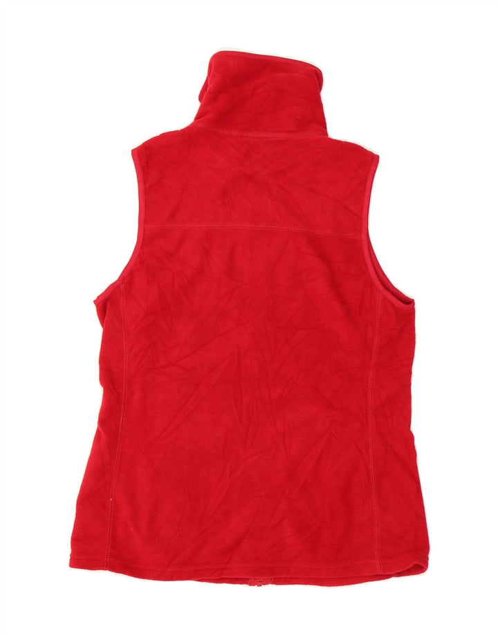 CHAPS Womens Fleece Gilet UK 14 Medium Red Polyester Vintage Chaps and Second-Hand Chaps from Messina Hembry 