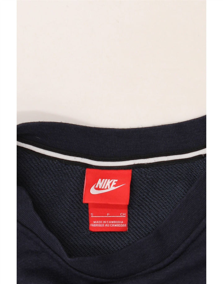 NIKE Mens Sweatshirt Jumper Small Navy Blue Cotton Vintage Nike and Second-Hand Nike from Messina Hembry 