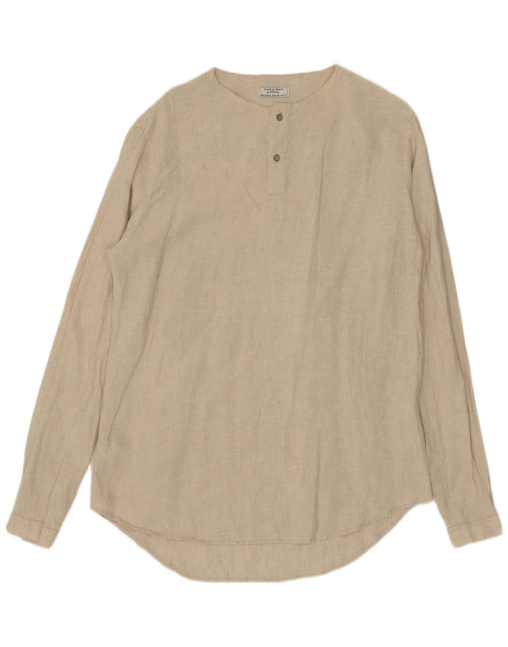Zara Herre Pullover Shirt Medium Beige Linned