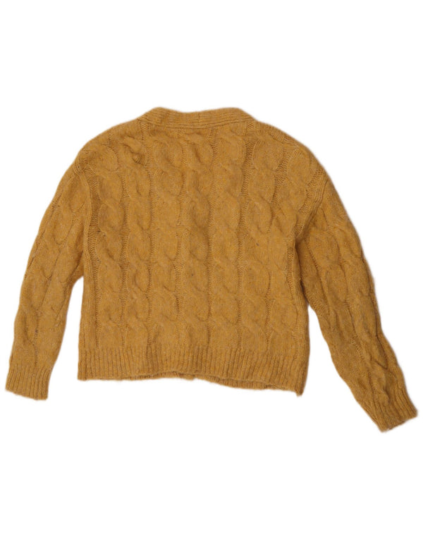 Zara Girls Cardigan Sweater 11-12 År Gul Akryl