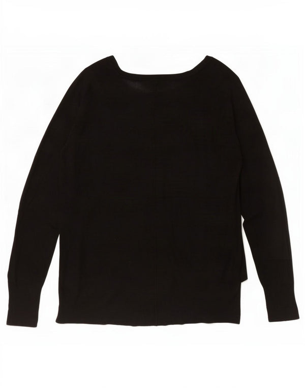 Zara Dame Boat Neck Jumper Sweater UK 16 Large Black