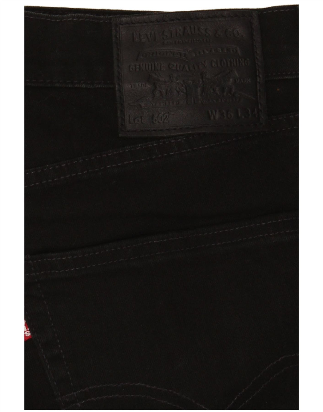 Levi's Herre 502 tilspidsede jeans W36 L29 sort bomuld