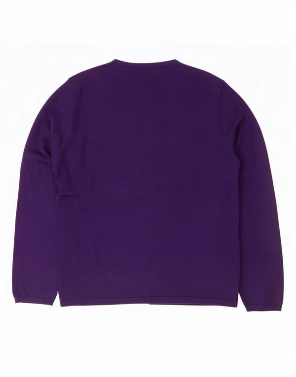 Marks & Spencer Dame grafisk cardigan sweater UK 16 Large Purple Floral