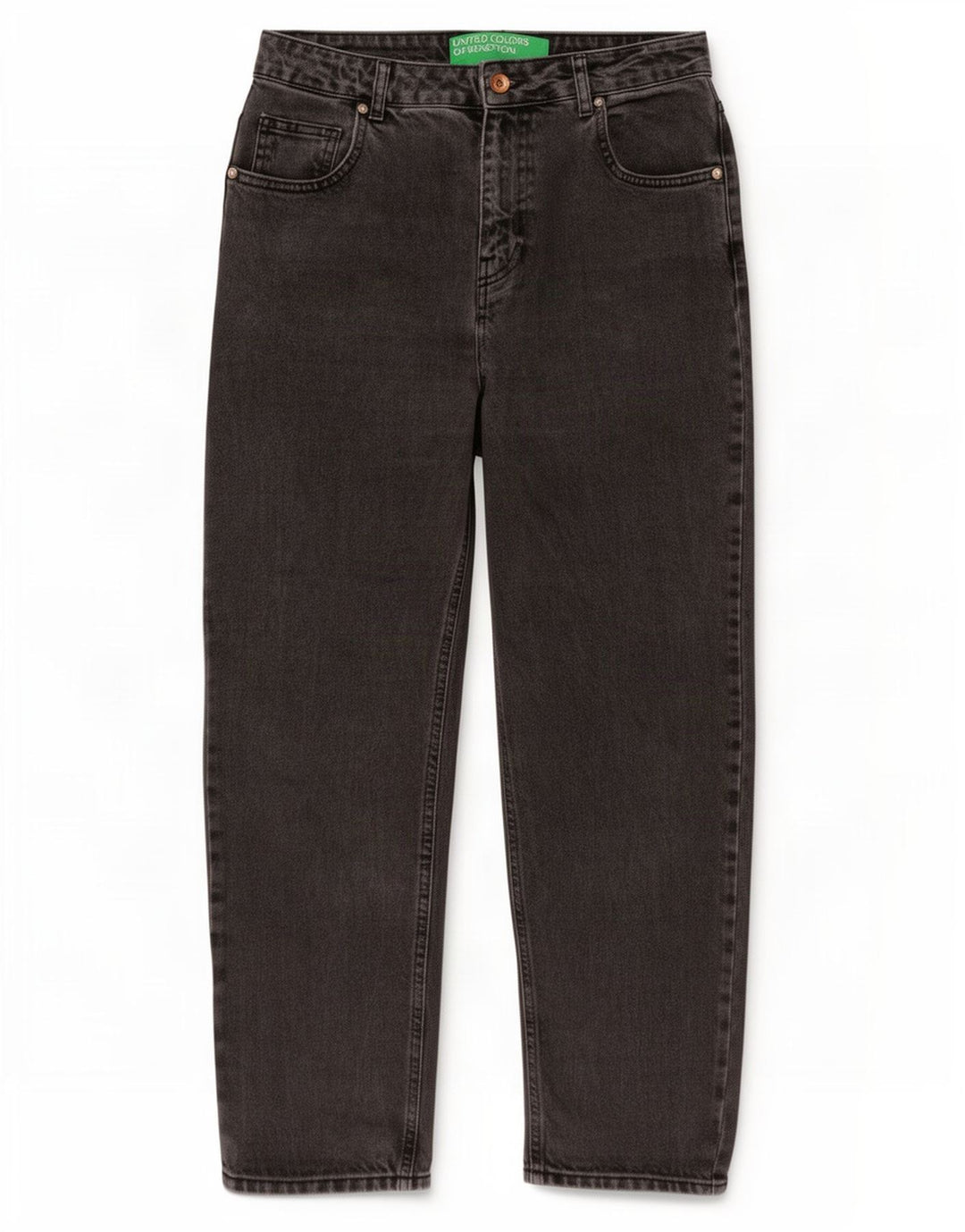 Benetton koniske jeans til kvinder W30 L27 Grå bomuld
