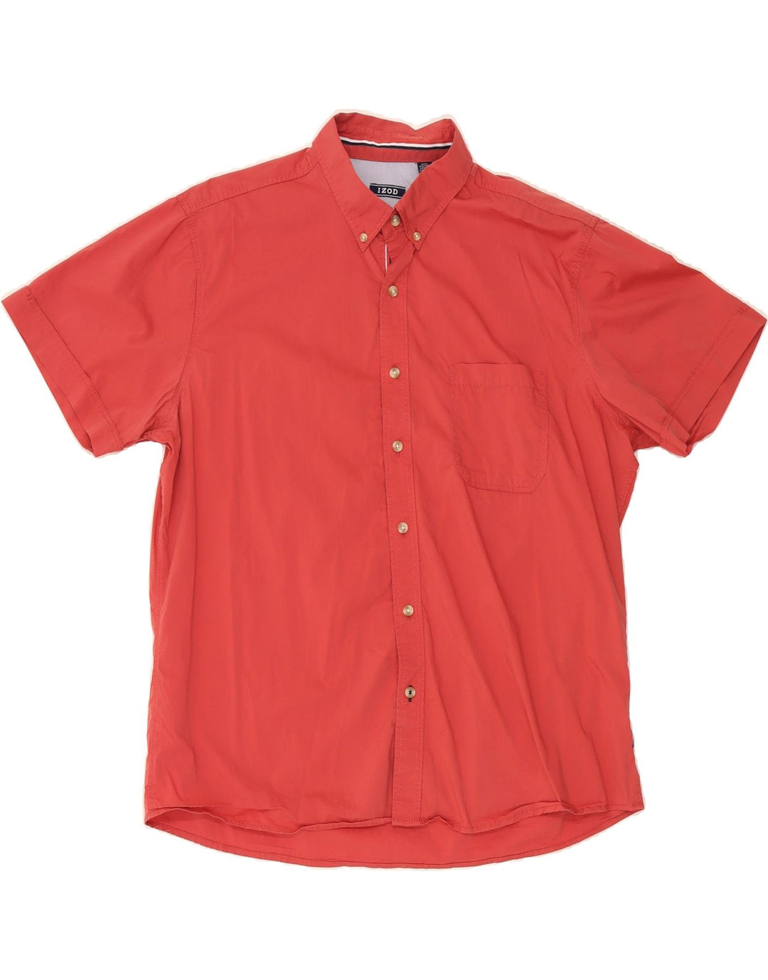 IZOD Mens Short Sleeve Shirt Large Red Cotton Vintage Izod and Second-Hand Izod from Messina Hembry 