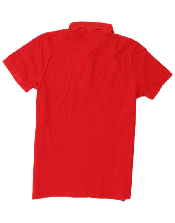 Tommy Hilfiger Herre Slim Fit Polo Shirt Stor Rød Colourblock Bomuld