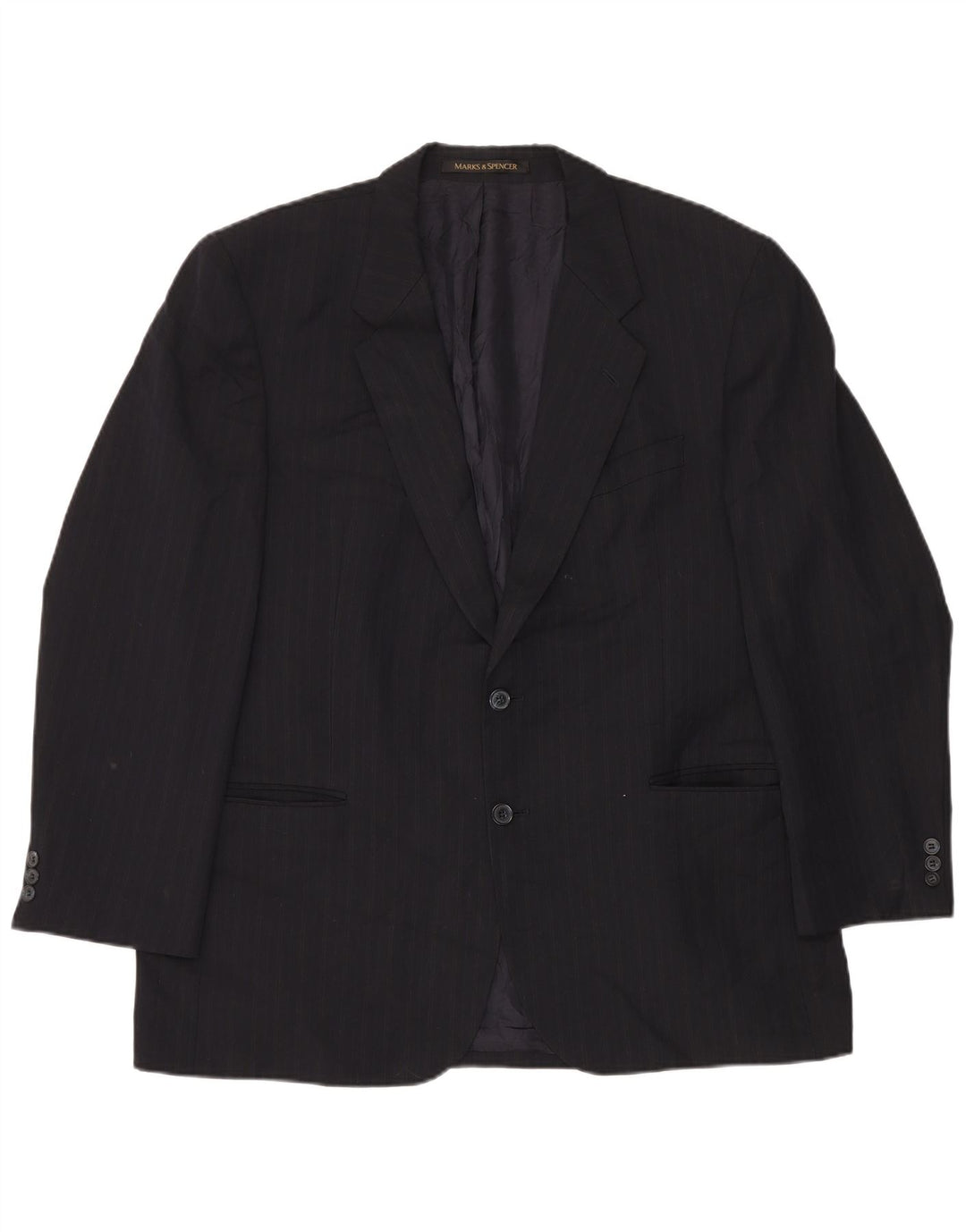 Marks & Spencer Herre 2-knaps blazerjakke UK 44 2XL Marineblå nålestribe