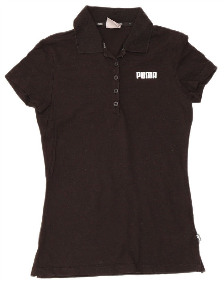Puma Dame Polo Shirt UK 8 Small Black Bomuld