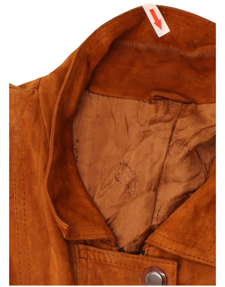 Vintage ruskindsfrakke til kvinder UK 16 Large Brown