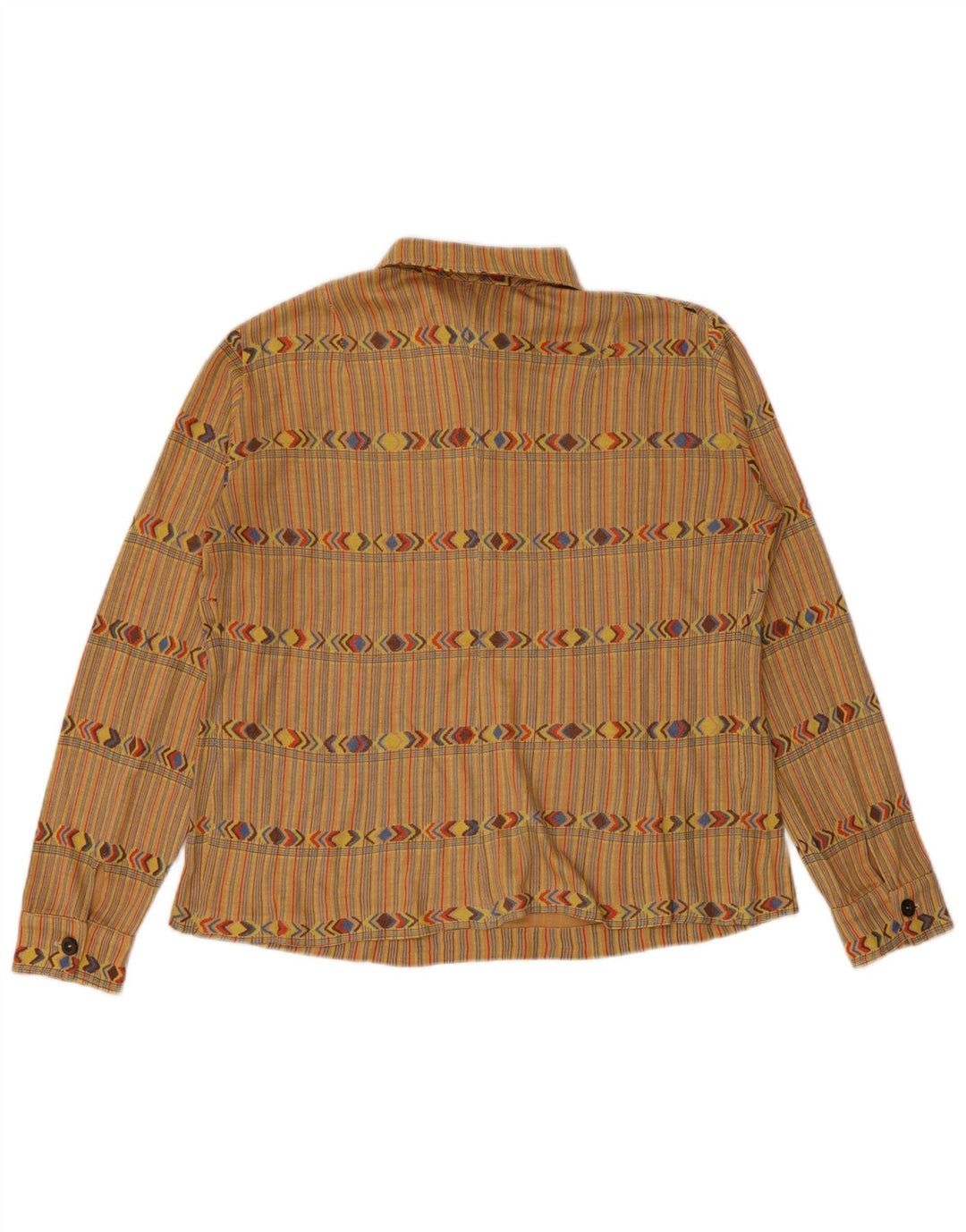 Vintage Dame Pullover Shirt UK 12 Medium Beige Stribet