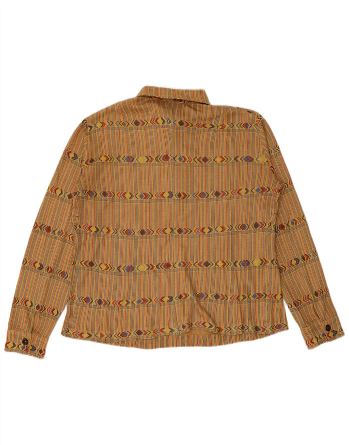 Vintage Dame Pullover Shirt UK 12 Medium Beige Stribet