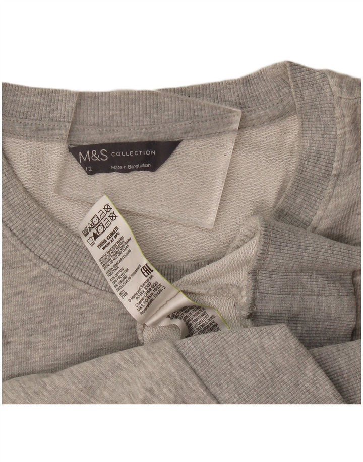 Marks & Spencer Dame Sweatshirt Jumper UK 12 Medium Grey Bomuld