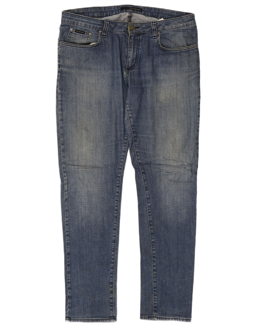 Calvin Klein Herre Slim Jeans W34 L34 Blå Bomuld