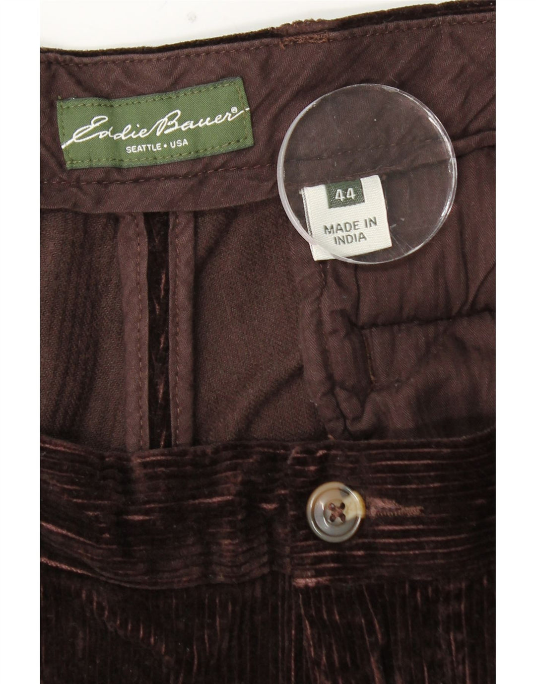 EDDIE BAUER Herre Pegged Corduroy Bukser W44 L30 Brun Bomuld