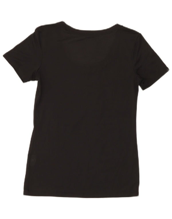 Nike Dame Dri Fit Grafisk T-Shirt Top UK 10 Lille Sort