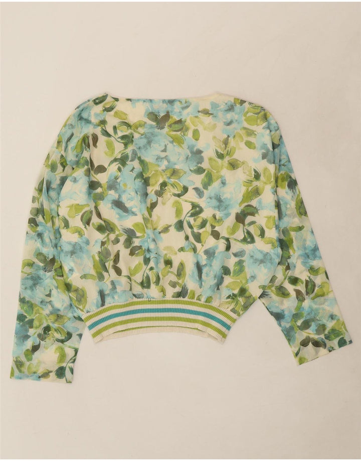 VINTAGE Womens Long Sleeve Blouse Top UK 14 Large Multicoloured Floral Vintage Vintage and Second-Hand Vintage from Messina Hembry 