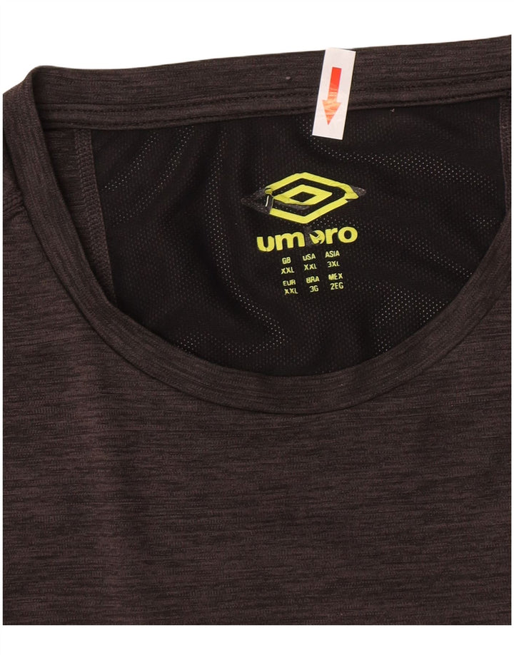 Umbro Herre T-Shirt Top 2XL Grå Colourblock Polyester