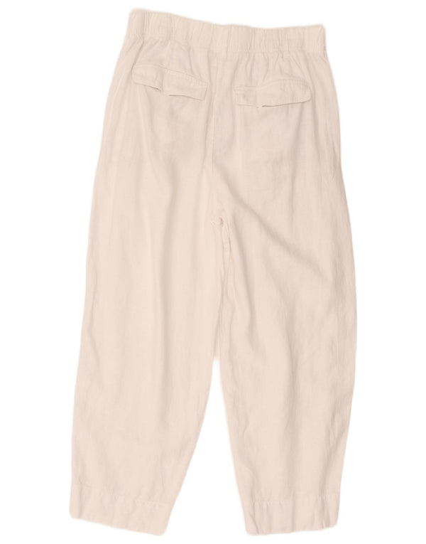 Marks & Spencer Womens Cropped Trousers UK 14 Large W32 L25 White