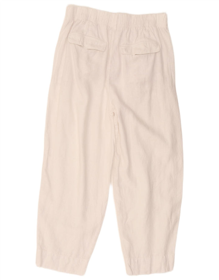 Marks & Spencer Womens Cropped Trousers UK 14 Large W32 L25 White