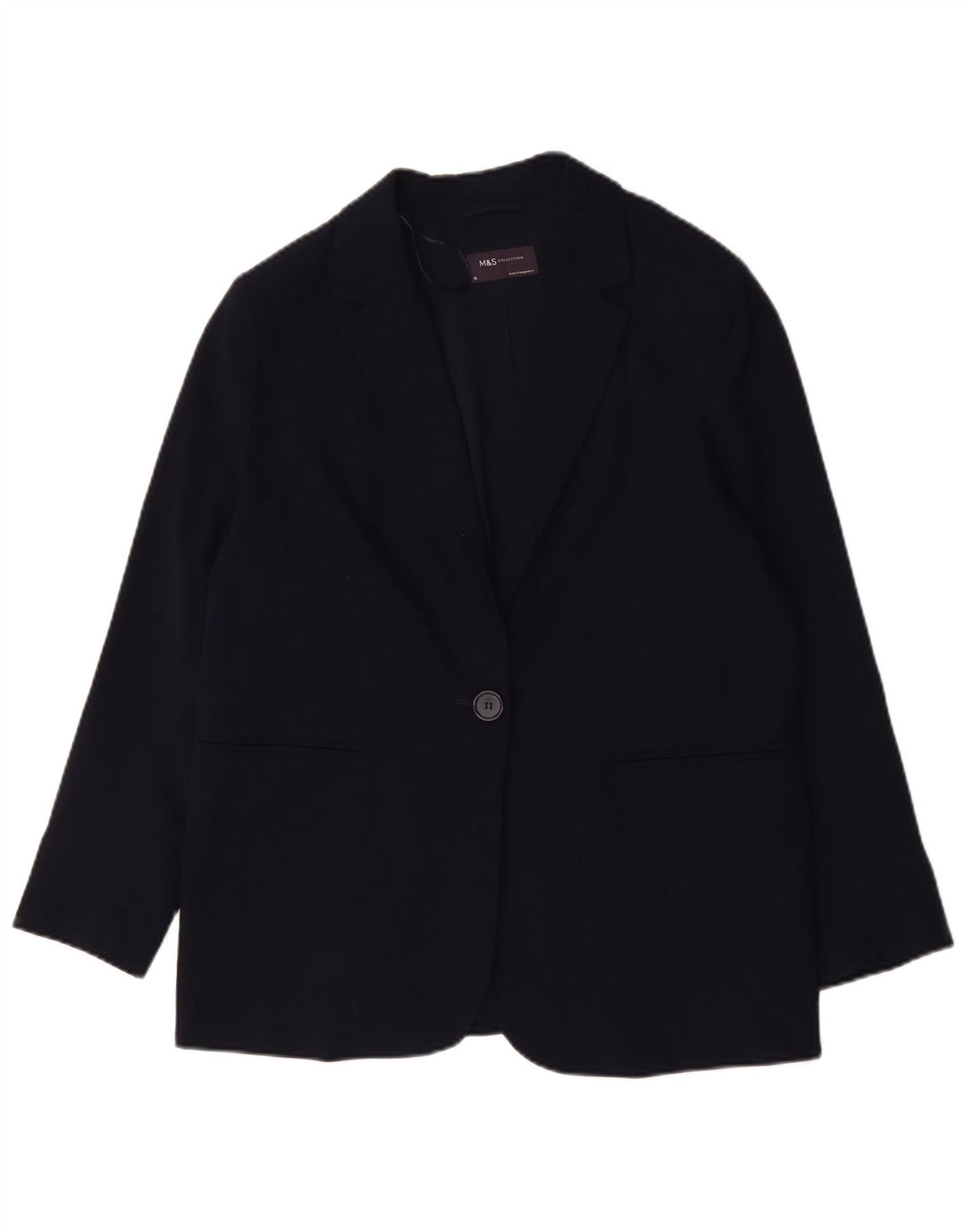 Marks & Spencer Dame 1-knaps blazerjakke UK 18 XL Marineblå polyester