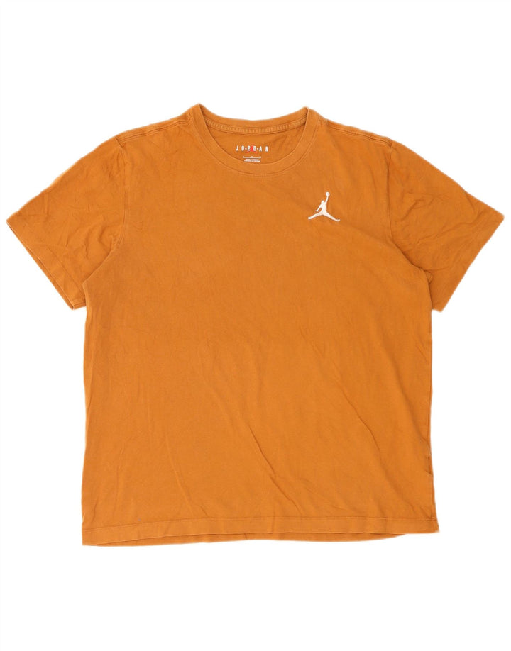 Jordan Herre T-Shirt Top Stor Brun Bomuld