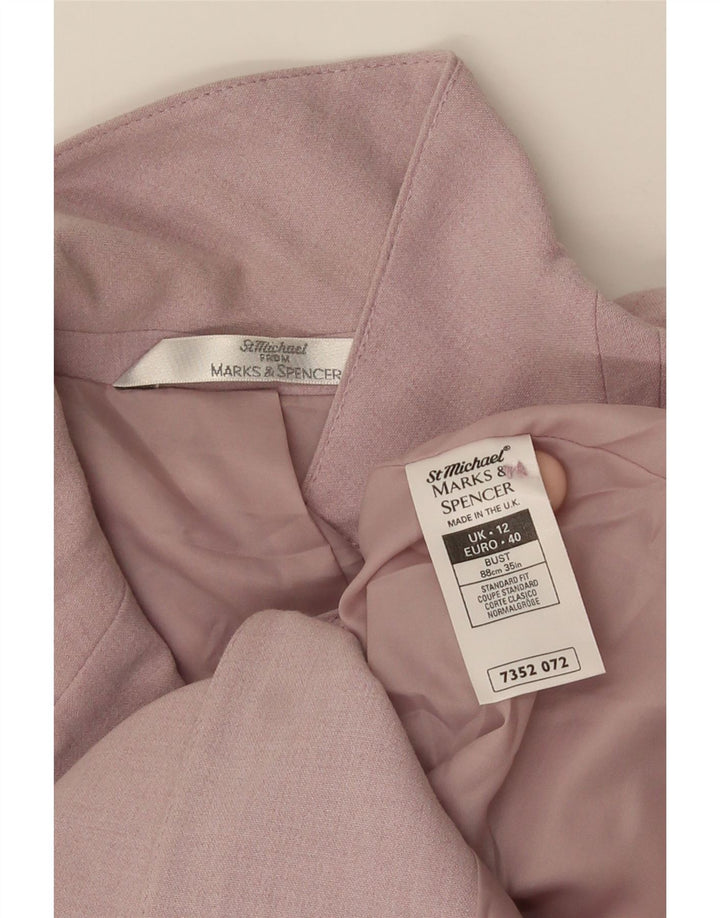 Marks & Spencer Dame Longline 4-knaps blazerjakke UK 12 Medium Purple