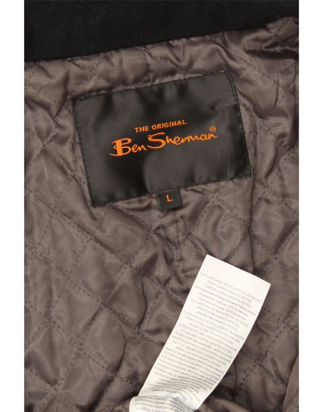 Ben Sherman Herre Utility Jacket UK 40 Large Black Wool
