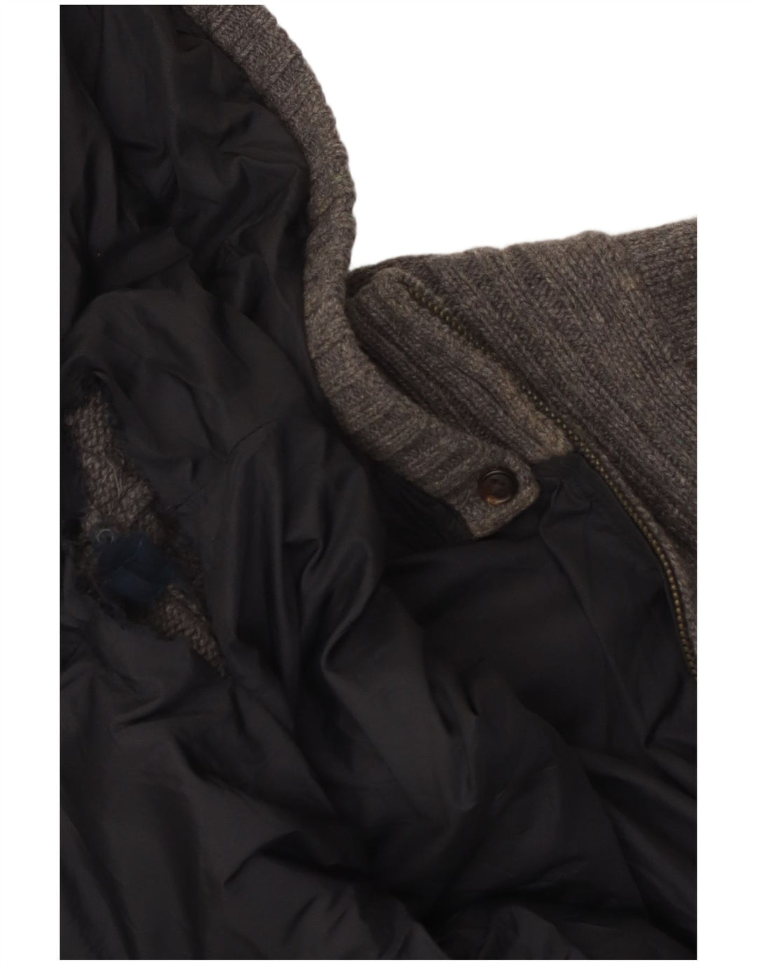 Massimo Dutti Herre Hættestrikket Vendbar Jakke UK 42 XL Grå