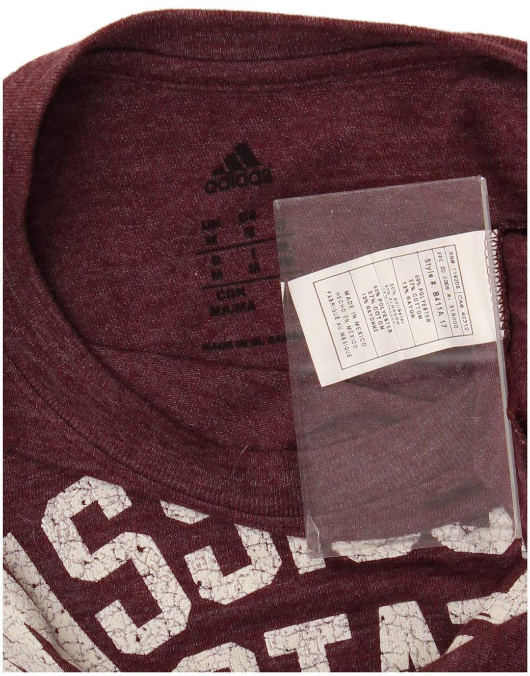 Adidas Herre Grafisk Top Langærmet Medium Burgundy