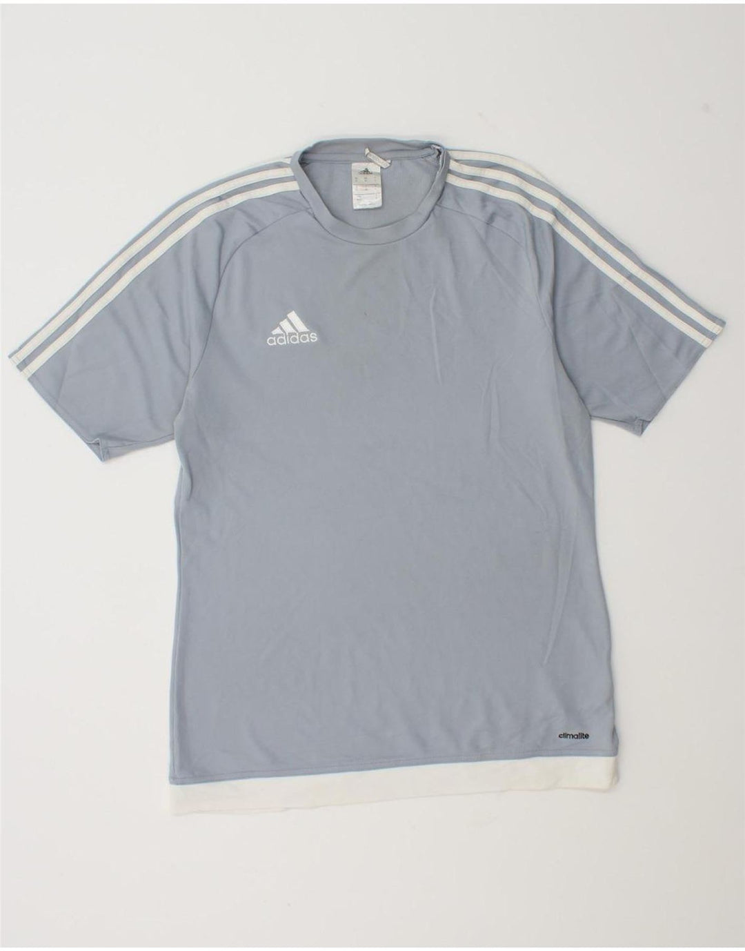 Adidas Herre Climalite T-Shirt Top Medium Blue Colourblock Polyester