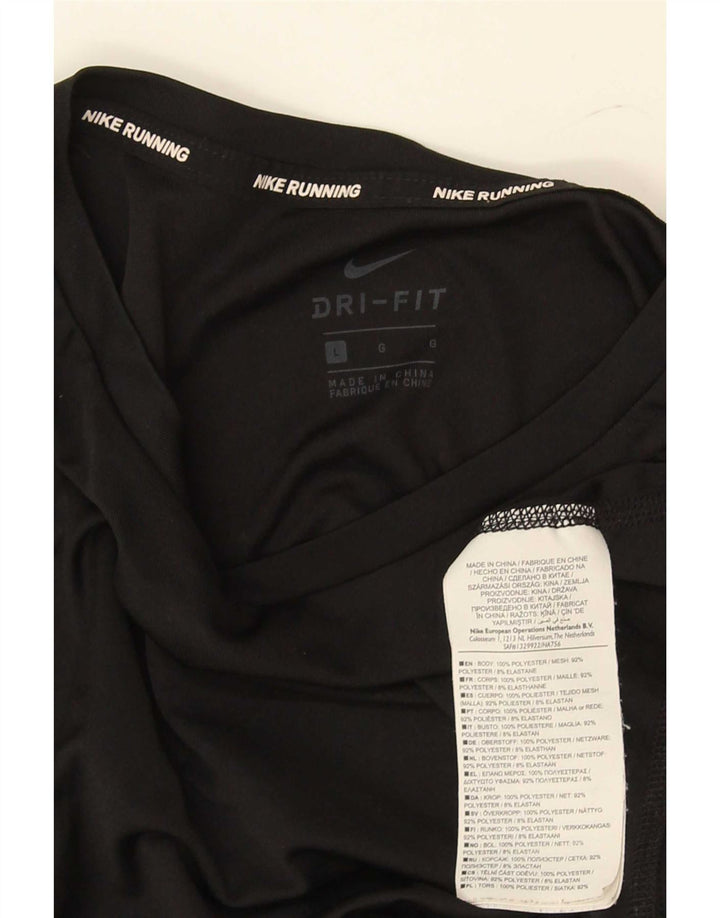 Nike Dame Dri Fit T-Shirt Top UK 16 Stor Sort Polyester