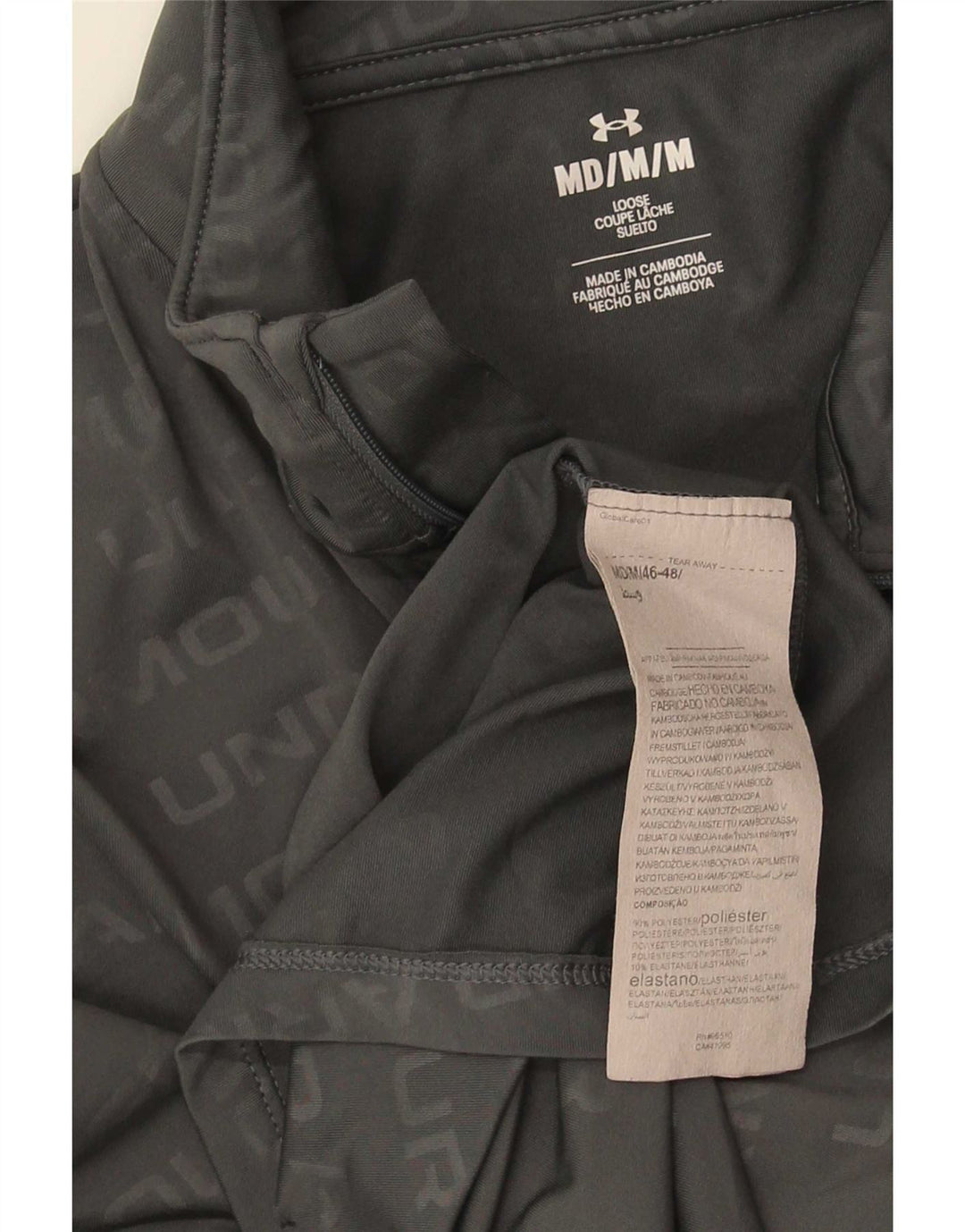 Under Armour Herre Grafisk Zip Neck Træningsdragt Top Medium Grå Polyester